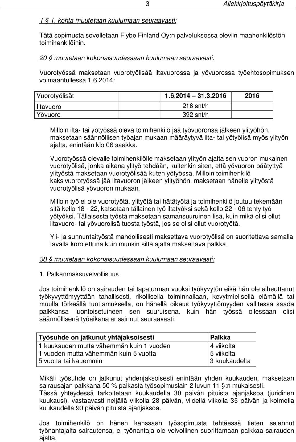 .3.2016 2016 Iltavuoro 216 snt/h Yövuoro 392 snt/h Milloin ilta- tai yötyössä oleva toimihenkilö jää työvuoronsa jälkeen ylityöhön, maksetaan säännöllisen työajan mukaan määräytyvä ilta- tai