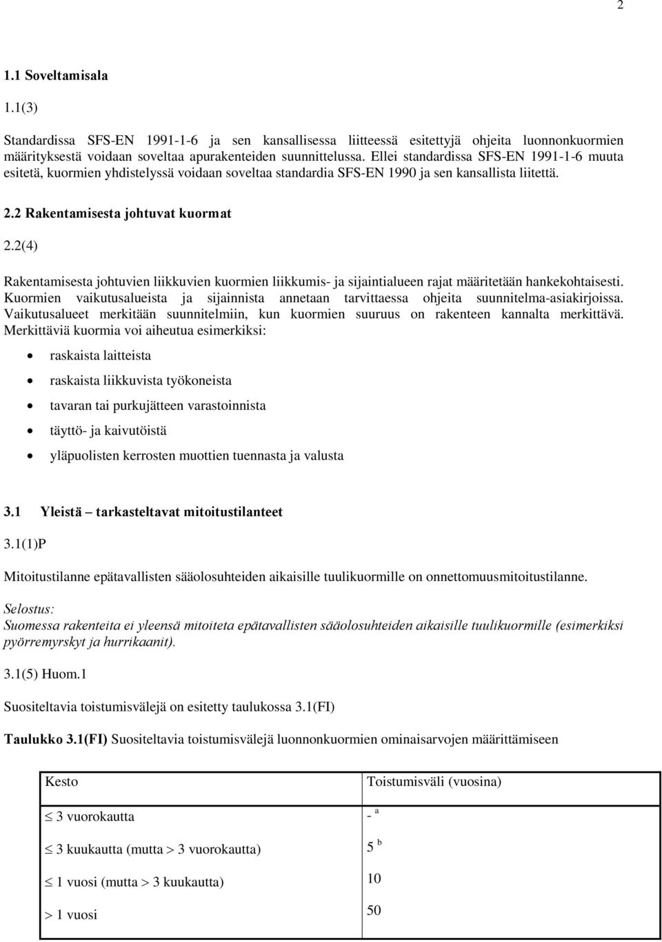 2(4) Rakentamisesta johtuvien liikkuvien kuormien liikkumis- ja sijaintialueen rajat määritetään hankekohtaisesti.