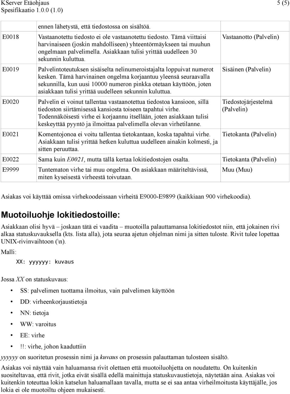 Palvelintoteutuksen sisäiselta nelinumeroistajalta loppuivat numerot kesken.