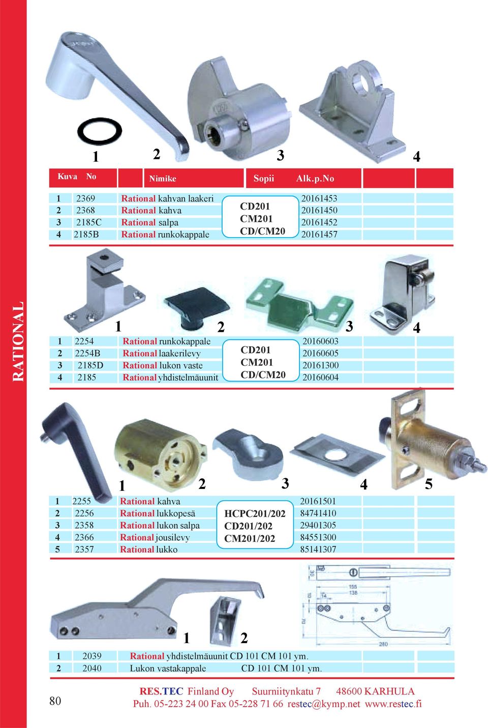 No 69 Rational kahvan laakeri 0645 68 Rational kahva CD0 06450 85C Rational salpa CM0 0645 4 85B Rational runkokappale CD/CM0 06457 RATIONAL