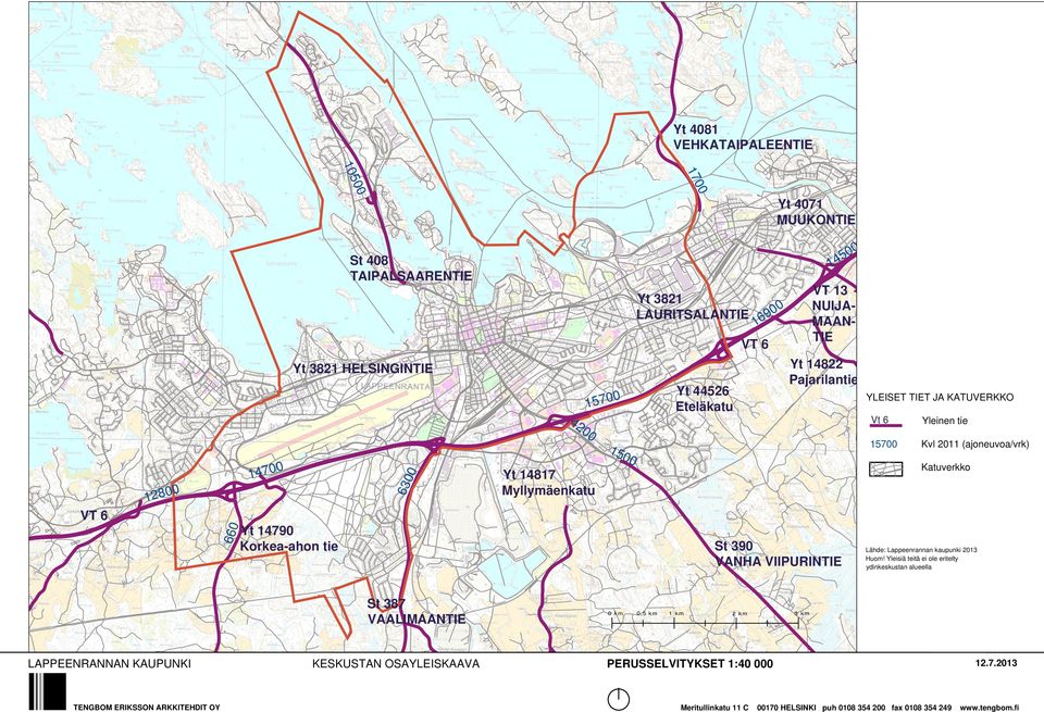 VT 6 Yt 1479 Korkea-ahon tie St 39 VANHA VIIPURINTIE St 387 VAALIMAANTIE LAPPEENRANNAN KAUPUNKI KESKUSTAN OSAYLEISKAAVA km,5 km 1 km Lähde: Lappeenrannan kaupunki