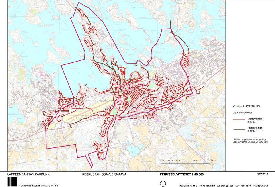 2 km 3 km LAPPEENRANNAN KAUPUNKI KESKUSTAN OSAYLEISKAAVA PERUSSELVITYKSET 1:4 12.