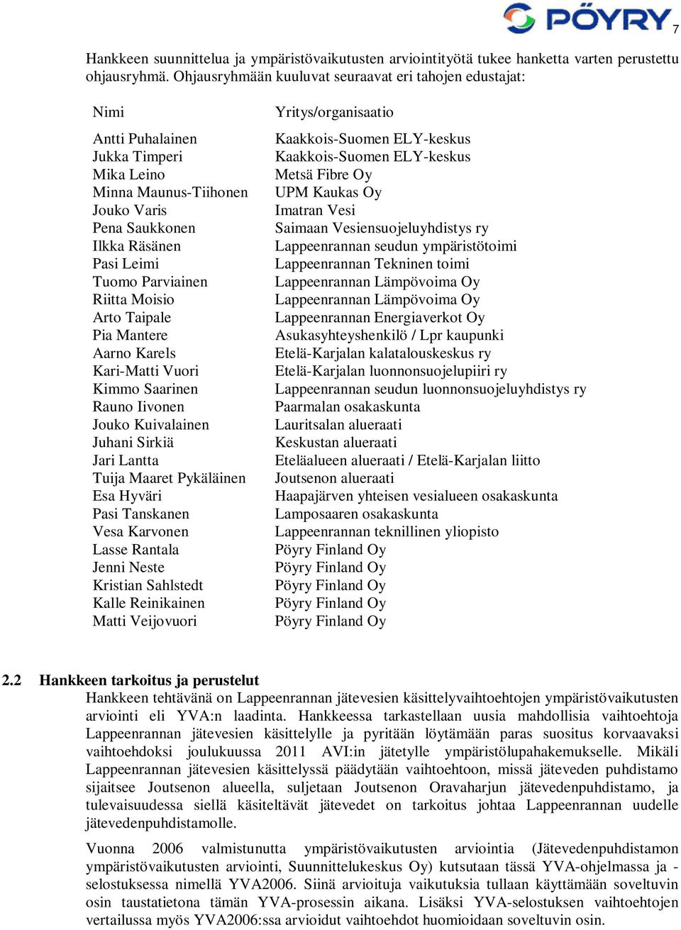 Riitta Moisio Arto Taipale Pia Mantere Aarno Karels Kari-Matti Vuori Kimmo Saarinen Rauno Iivonen Jouko Kuivalainen Juhani Sirkiä Jari Lantta Tuija Maaret Pykäläinen Esa Hyväri Pasi Tanskanen Vesa