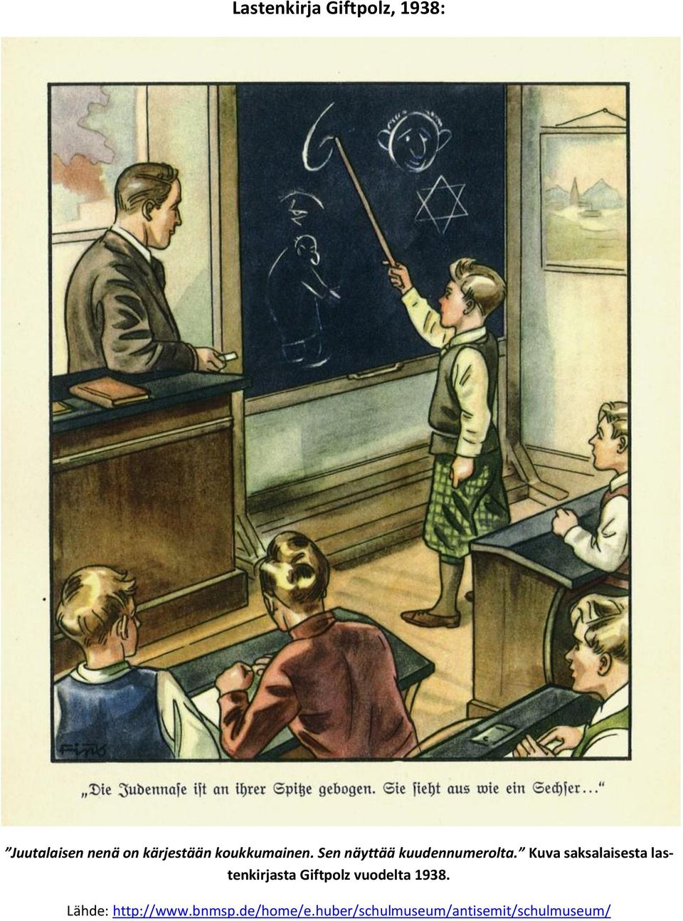 Kuva saksalaisesta lastenkirjasta Giftpolz vuodelta 1938.