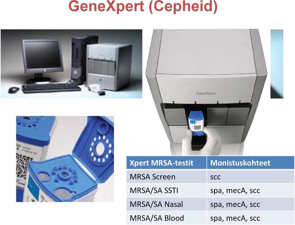 MRSA/SA Blood Monistuskohteet scc spa,