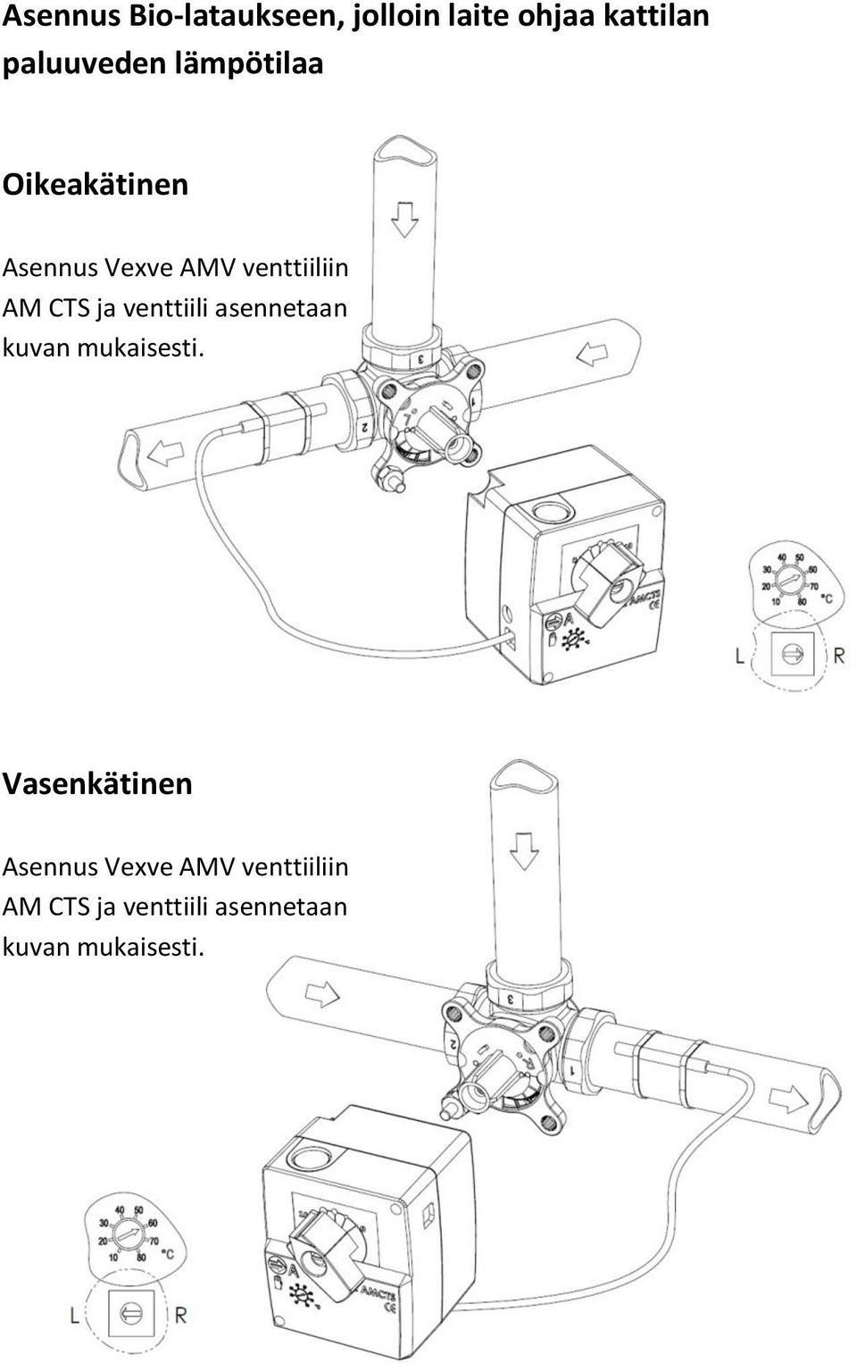 venttiili asennetaan kuvan mukaisesti.