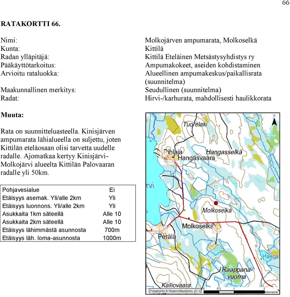 ampumakeskus/paikallisrata (suunnitelma) Seudullinen (suunnitelma) Hirvi/karhurata, mahdollisesti haulikkorata Rata on suunnitteluasteella.