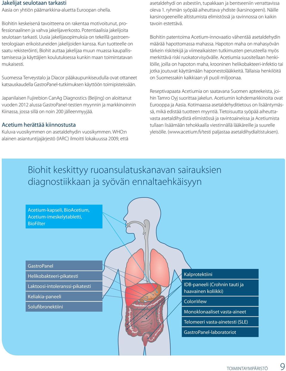Kun tuotteelle on saatu rekisteröinti, Biohit auttaa jakelijaa muun muassa kaupallistamisessa ja käyttäjien koulutuksessa kunkin maan toimintatavan mukaisesti.