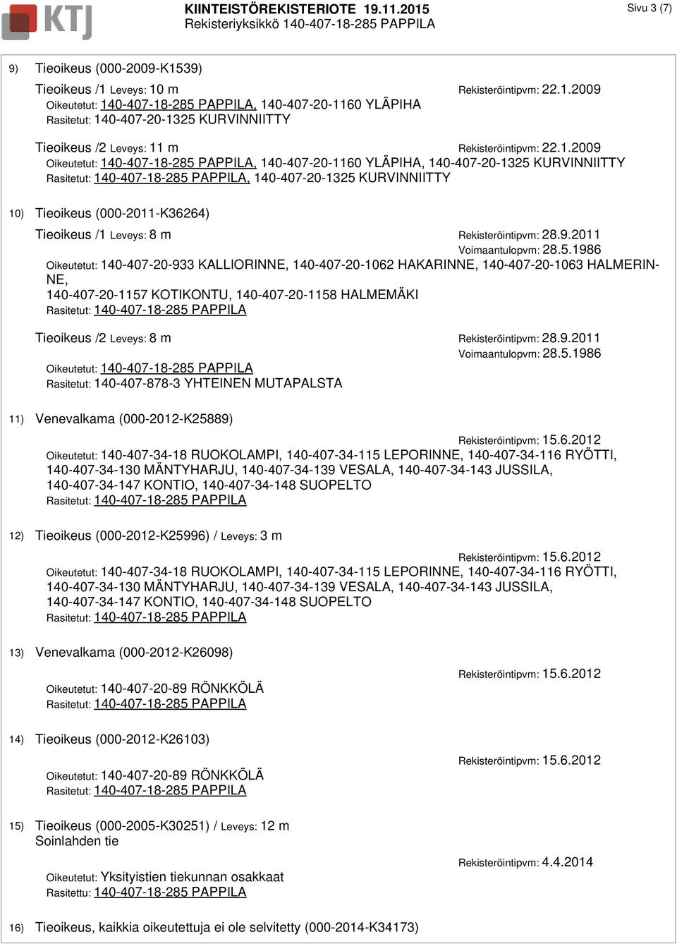 Rekisteröintipvm: 28.9.2011 Voimaantulopvm: 28.5.