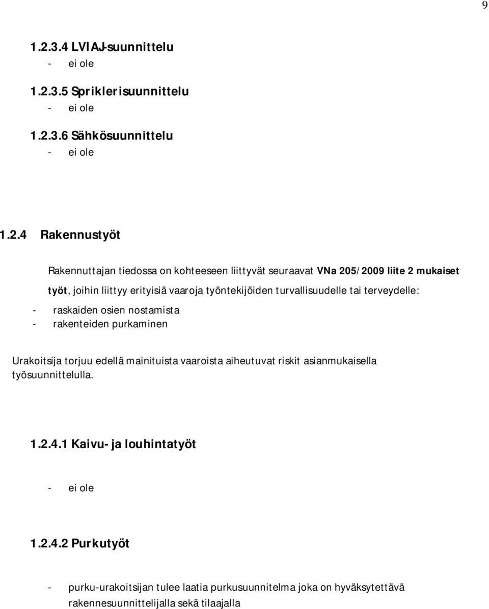 3.5 Spriklerisuunnittelu - ei ole 1.2.