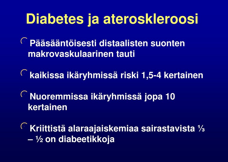 riski 1,5-4 kertainen Nuoremmissa ikäryhmissä jopa 10