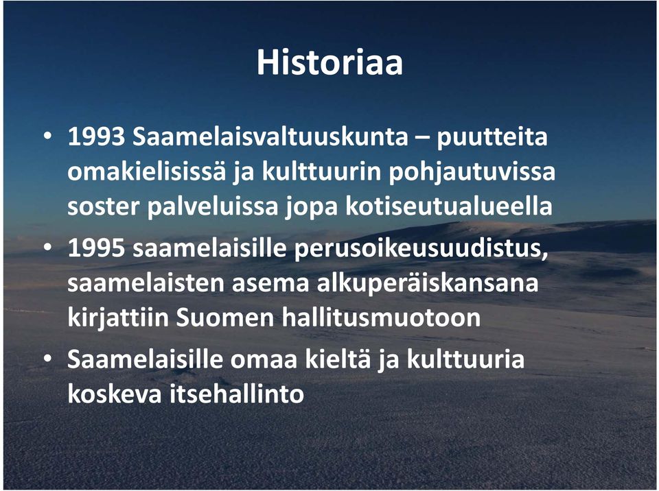 saamelaisilleperusoikeusuudistus perusoikeusuudistus, saamelaisten asema