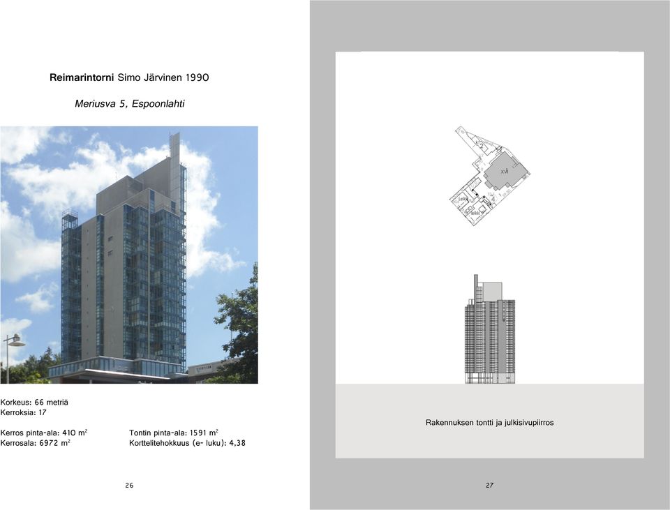 Kerrosala: 6972 m 2 Tontin pinta-ala: 1591 m 2