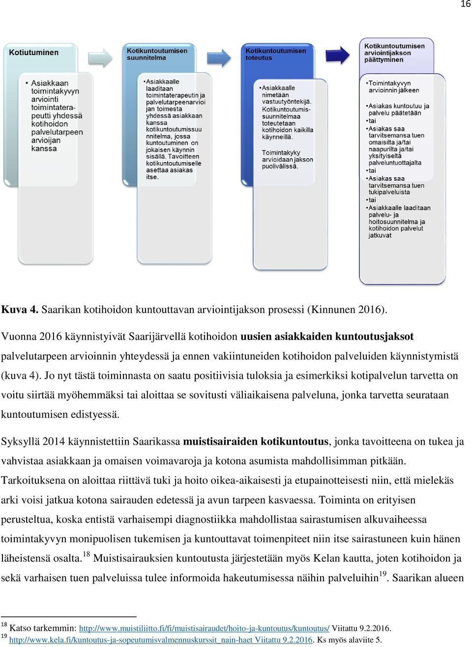 Jo nyt tästä toiminnasta on saatu positiivisia tuloksia ja esimerkiksi kotipalvelun tarvetta on voitu siirtää myöhemmäksi tai aloittaa se sovitusti väliaikaisena palveluna, jonka tarvetta seurataan