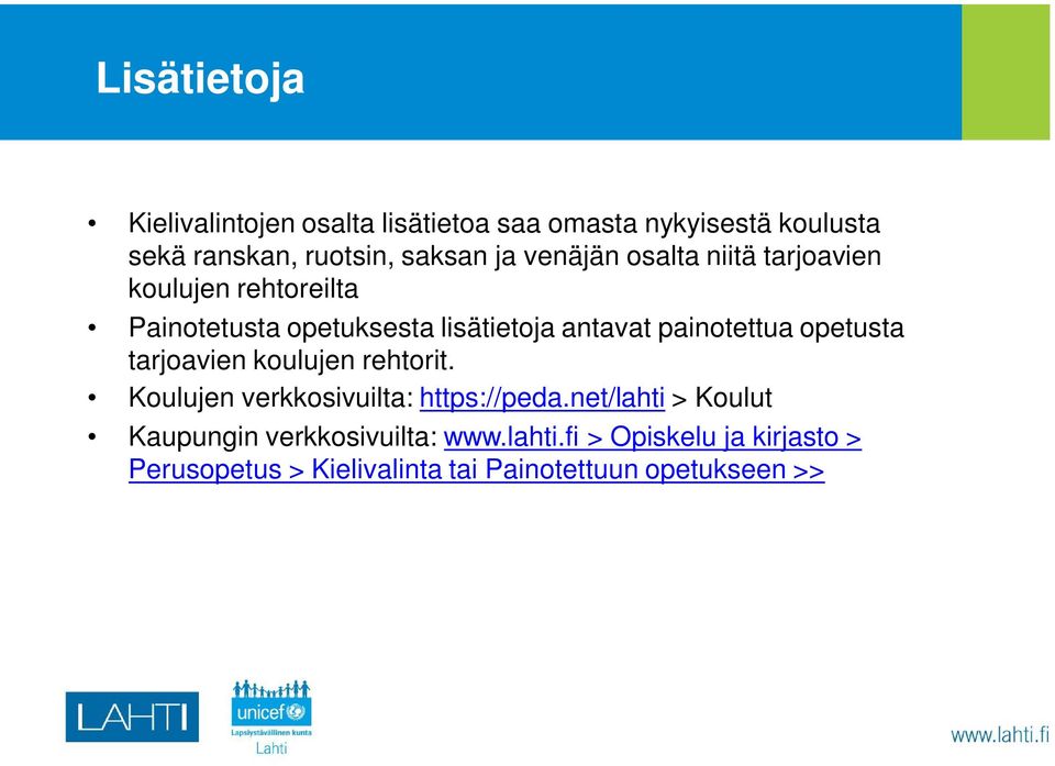 opetusta tarjoavien koulujen rehtorit. Koulujen verkkosivuilta: https://peda.