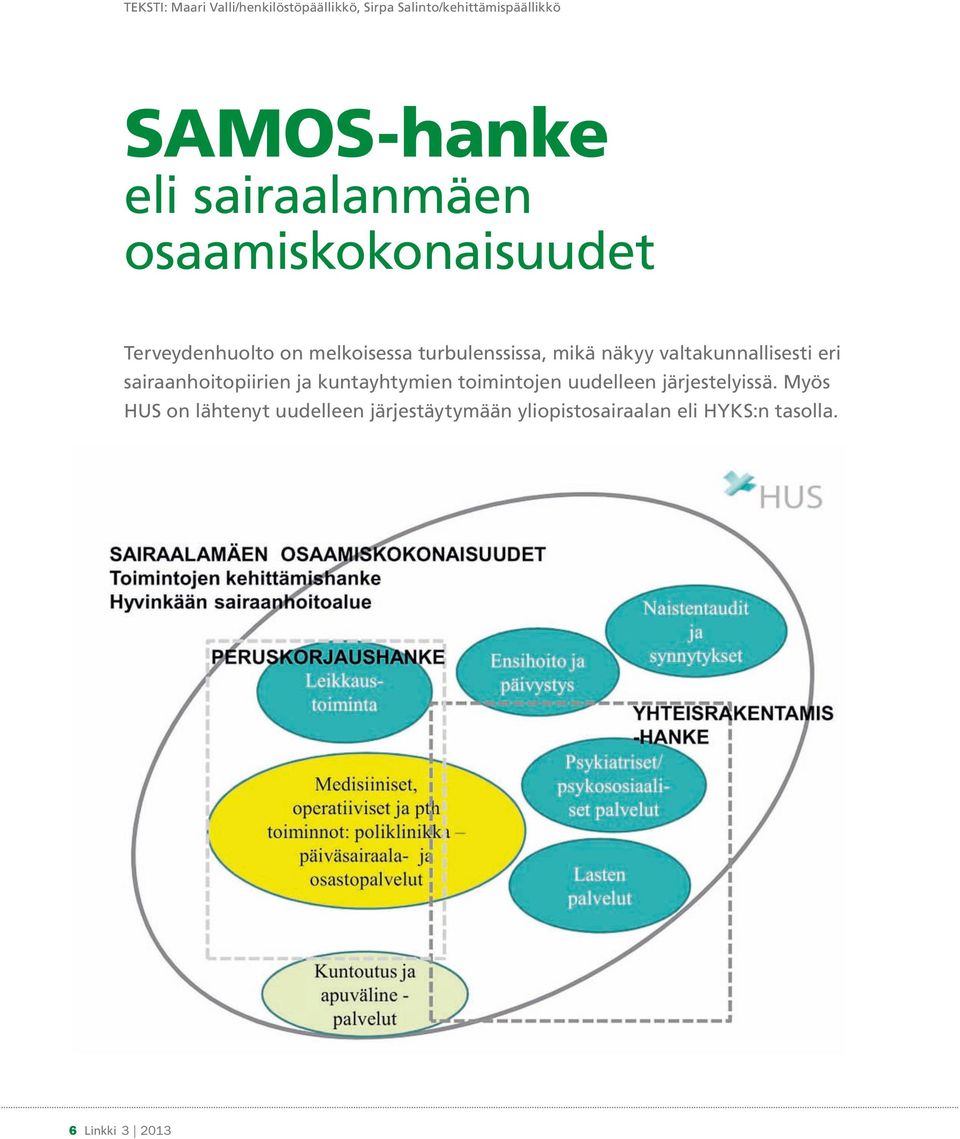 valtakunnallisesti eri sairaanhoitopiirien ja kuntayhtymien toimintojen uudelleen