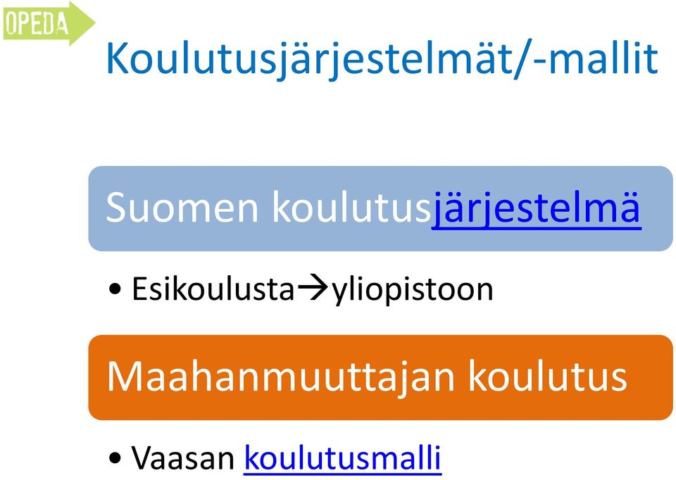 Esikoulusta yliopistoon
