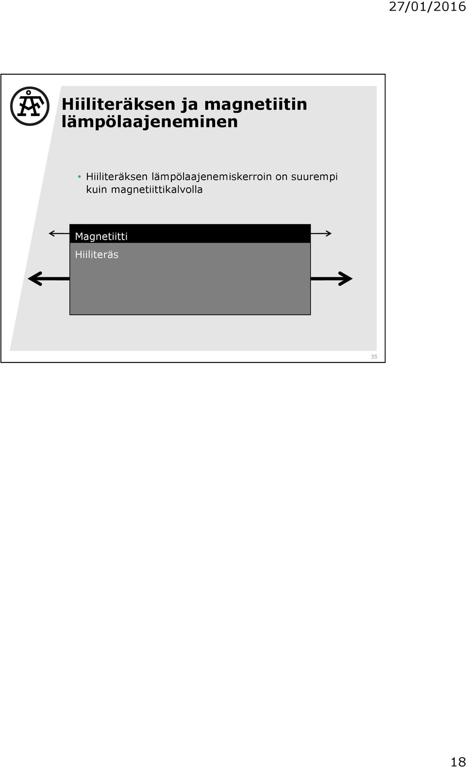 lämpölaajenemiskerroin on suurempi