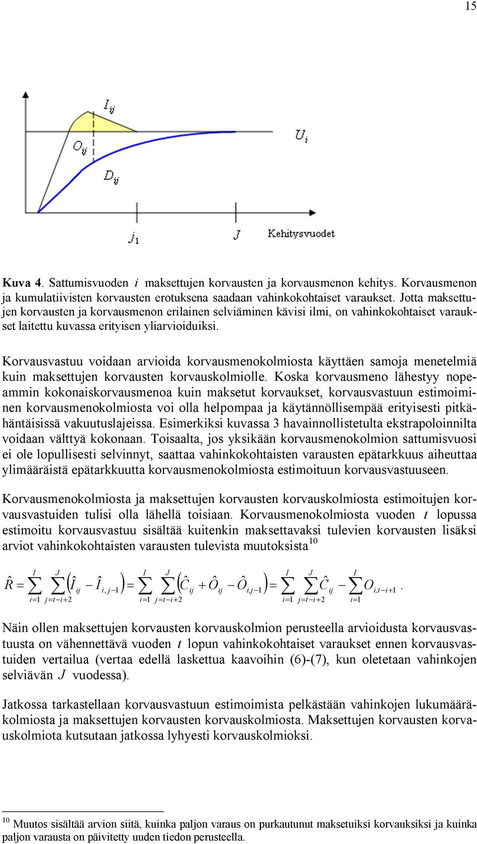 Korvausvastuu vodaan arvoda korvausmenokolmosta käyttäen samoa menetelmä kun maksettuen korvausten korvauskolmolle.