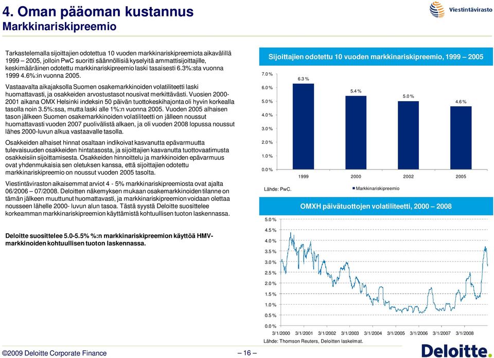 Vastaavalta aikajaksolla Suomen osakemarkkinoiden volatiliteetti laski huomattavasti, ja osakkeiden arvostustasot nousivat merkittävästi.