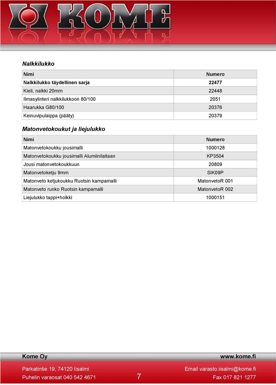 Matonvetokoukku jousimalli Alumiinilaitaan KP3504 Jousi matonvetokoukkuun 20809 Matonvetoketju 9mm SIK09P Matonveto