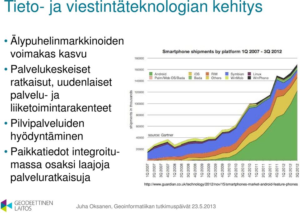 Pilvipalveluiden hyödyntäminen Paikkatiedot integroitumassa osaksi laajoja