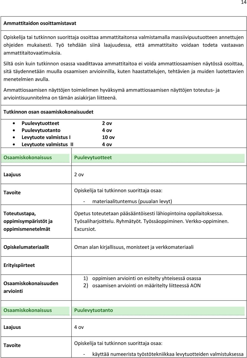 Siltä osin kuin tutkinnon osassa vaadittavaa ammattitaitoa ei voida ammattiosaamisen näytössä osoittaa, sitä täydennetään muulla osaamisen arvioinnilla, kuten haastattelujen, tehtävien ja muiden