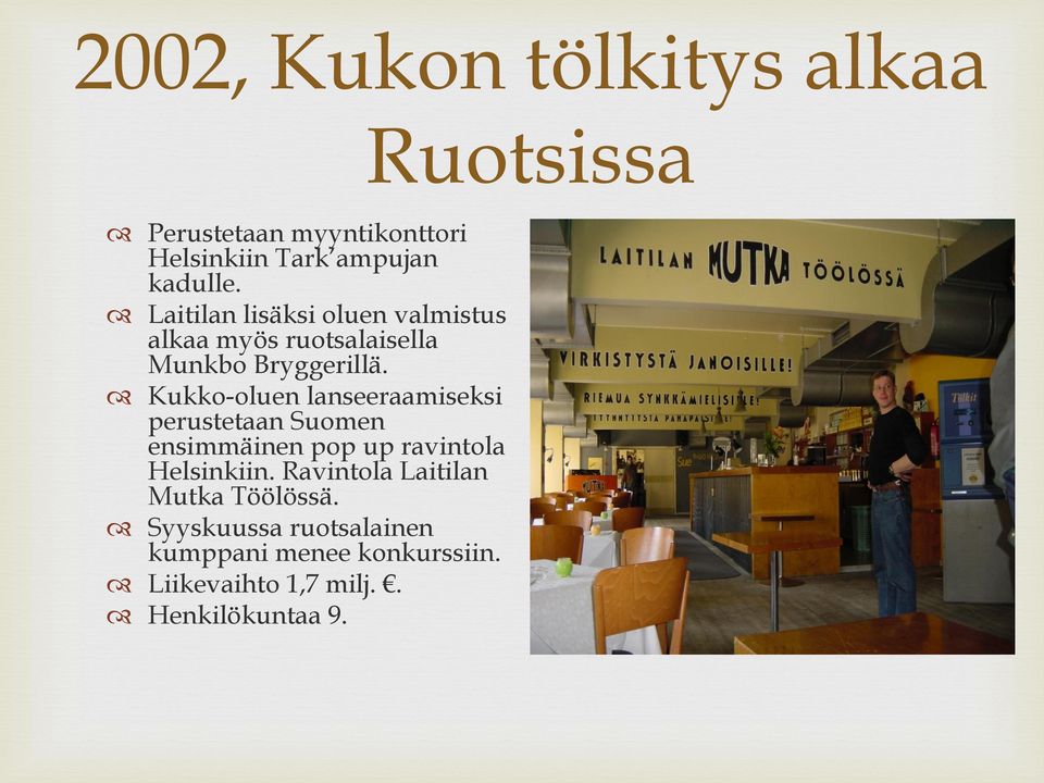Kukko-oluen lanseeraamiseksi perustetaan Suomen ensimmäinen pop up ravintola Helsinkiin.