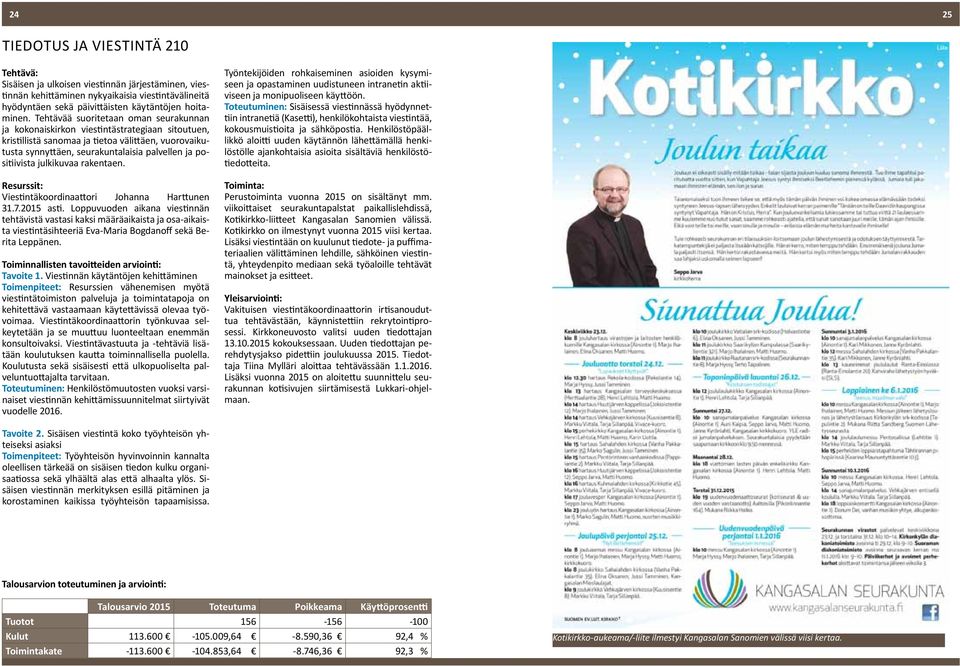 positiivista julkikuvaa rakentaen. Resurssit: Viestintäkoordinaattori Johanna Harttunen 31.7. asti.