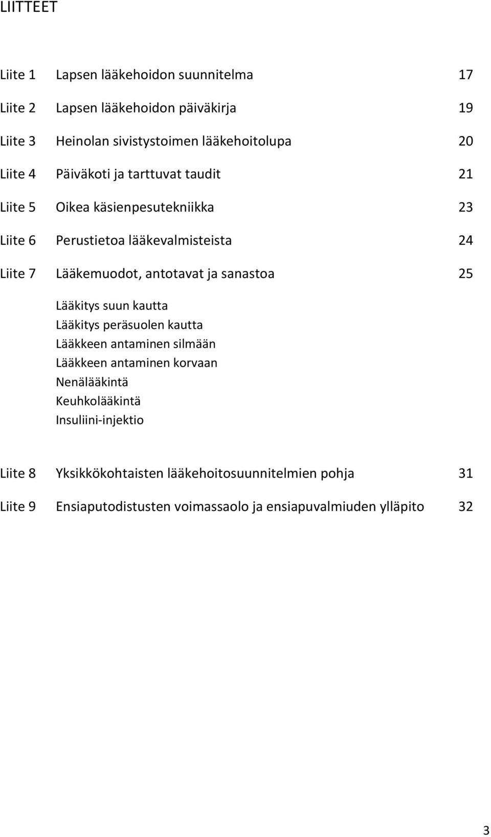antotavat ja sanastoa 25 Lääkitys suun kautta Lääkitys peräsuolen kautta Lääkkeen antaminen silmään Lääkkeen antaminen korvaan Nenälääkintä