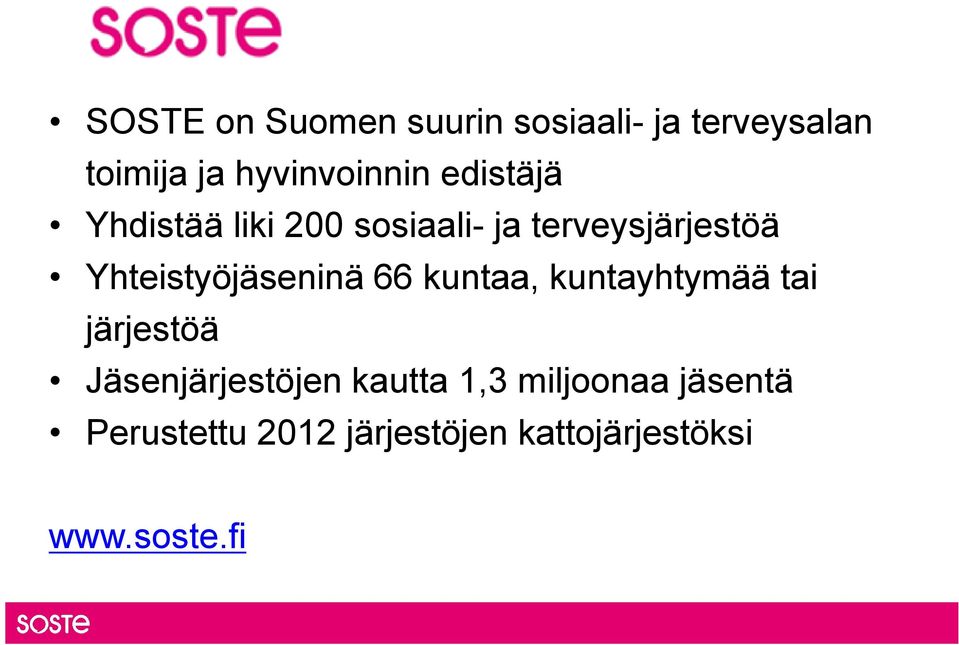 Yhteistyöjäseninä 66 kuntaa, kuntayhtymää tai järjestöä