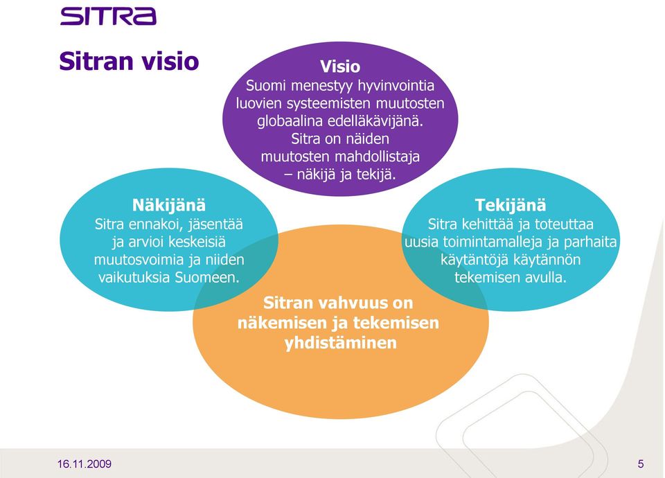 Näkijänä Sitra ennakoi, jäsentää ja arvioi keskeisiä muutosvoimia ja niiden vaikutuksia Suomeen.