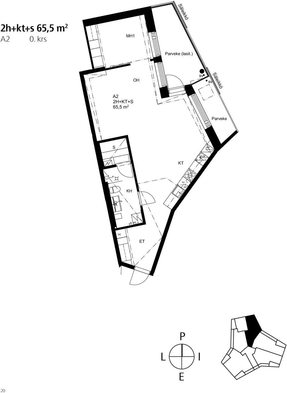 ) A2 2H++ 65,5 m 2 arveke K A1 2H++ 49,0 m 2 19 var. K 19 var.