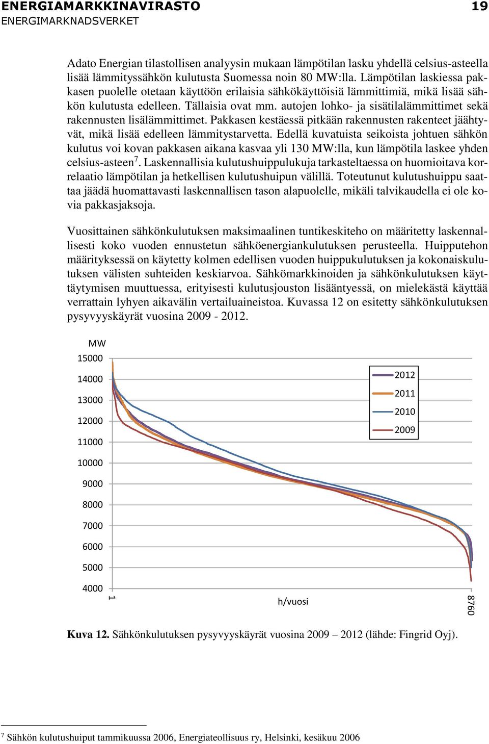 autojen lohko- ja sisätilalämmittimet sekä rakennusten lisälämmittimet. Pakkasen kestäessä pitkään rakennusten rakenteet jäähtyvät, mikä lisää edelleen lämmitystarvetta.