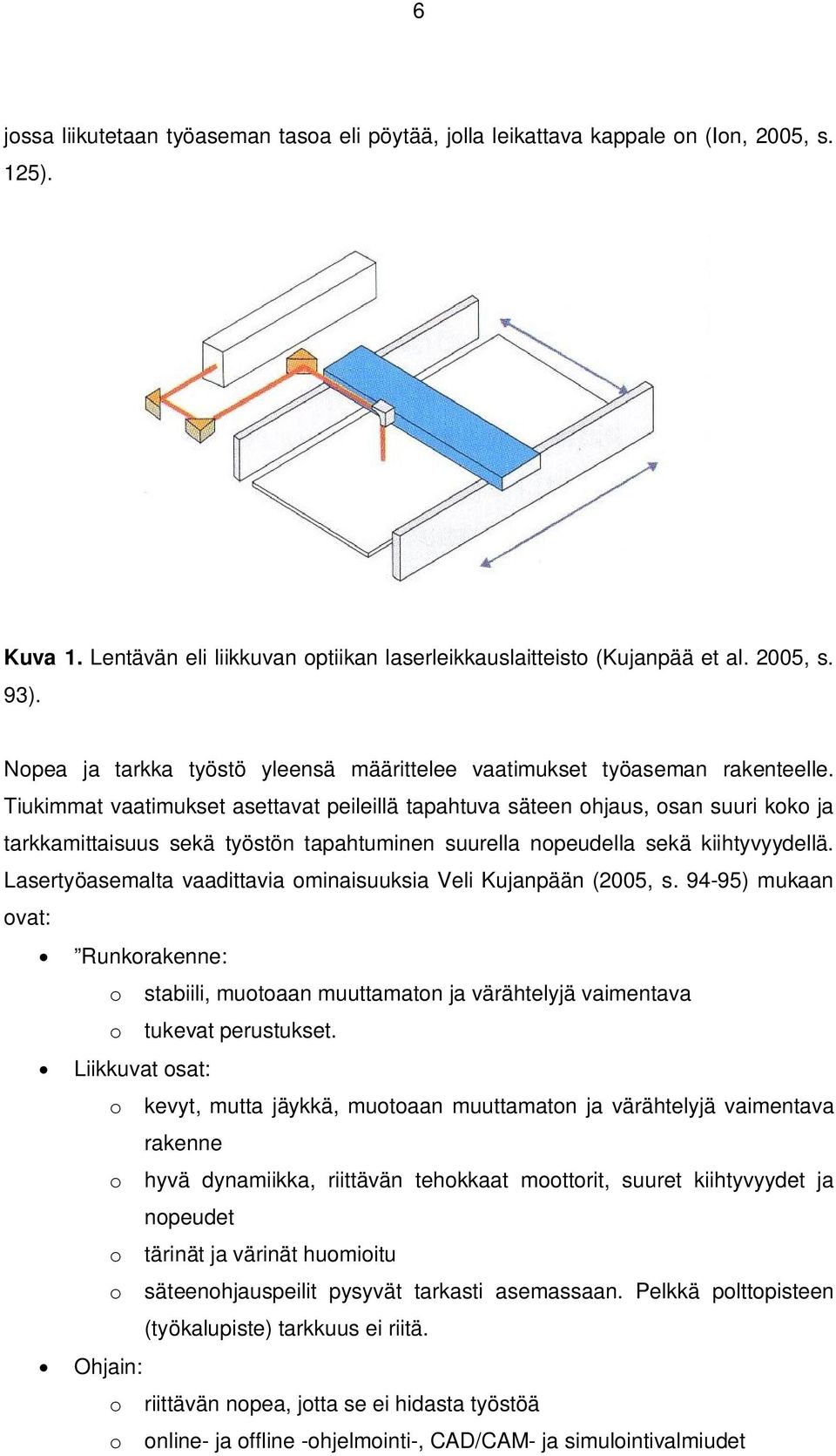Tiukimmat vaatimukset asettavat peileillä tapahtuva säteen ohjaus, osan suuri koko ja tarkkamittaisuus sekä työstön tapahtuminen suurella nopeudella sekä kiihtyvyydellä.