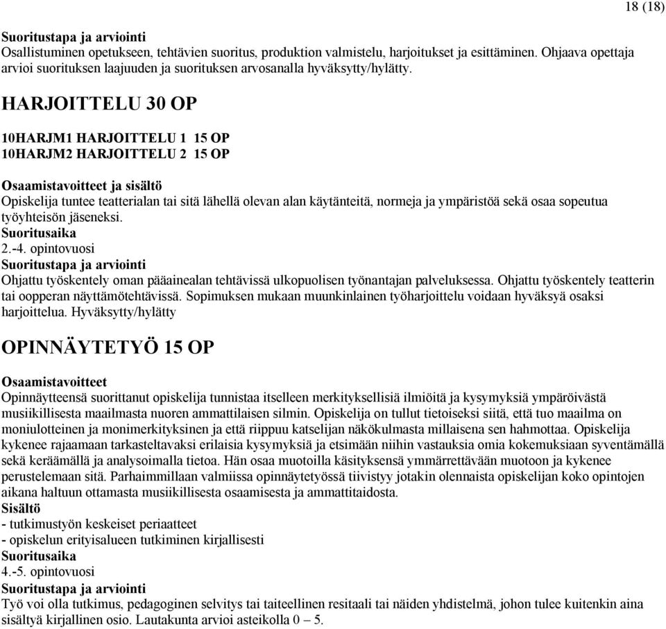 sopeutua työyhteisön jäseneksi. Suoritusaika 2.-4. opintovuosi Ohjattu työskentely oman pääainealan tehtävissä ulkopuolisen työnantajan palveluksessa.