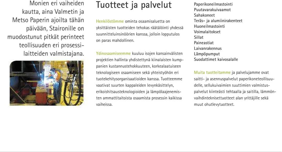 Ydinosaamiseemme kuuluu isojen kansainvälisten projektien hallinta yhdistettynä kiinalaisten kumppanien kustannustehokkuuteen, korkealaatuiseen teknologiseen osaamiseen sekä yhteistyöhön eri