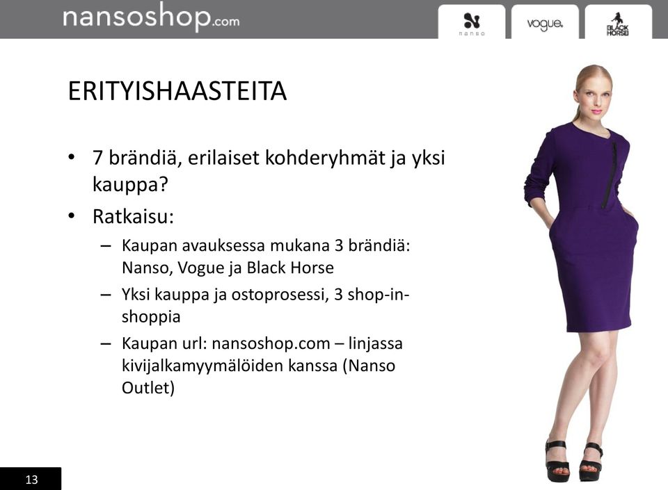 Black Horse Yksi kauppa ja ostoprosessi, 3 shop-inshoppia Kaupan