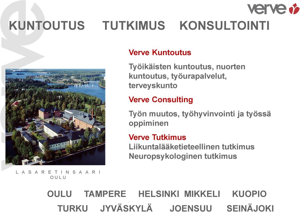 oppiminen Verve Tutkimus Liikuntalääketieteellinen tutkimus Neuropsykologinen tutkimus L A