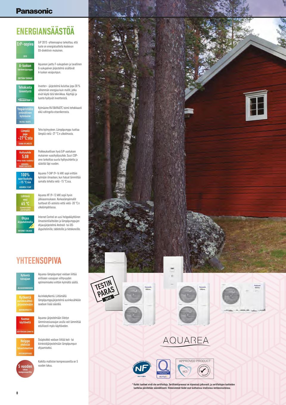 ERITTÄIN TEHOKAS Tehokasta lämmitystä Ympäristölle ystävällinen kylmäaine Inverter+ -järjestelmä kuluttaa jopa 30 % vähemmän energiaa kuin mallit, jotka eivät käytä tätä tekniikkaa.