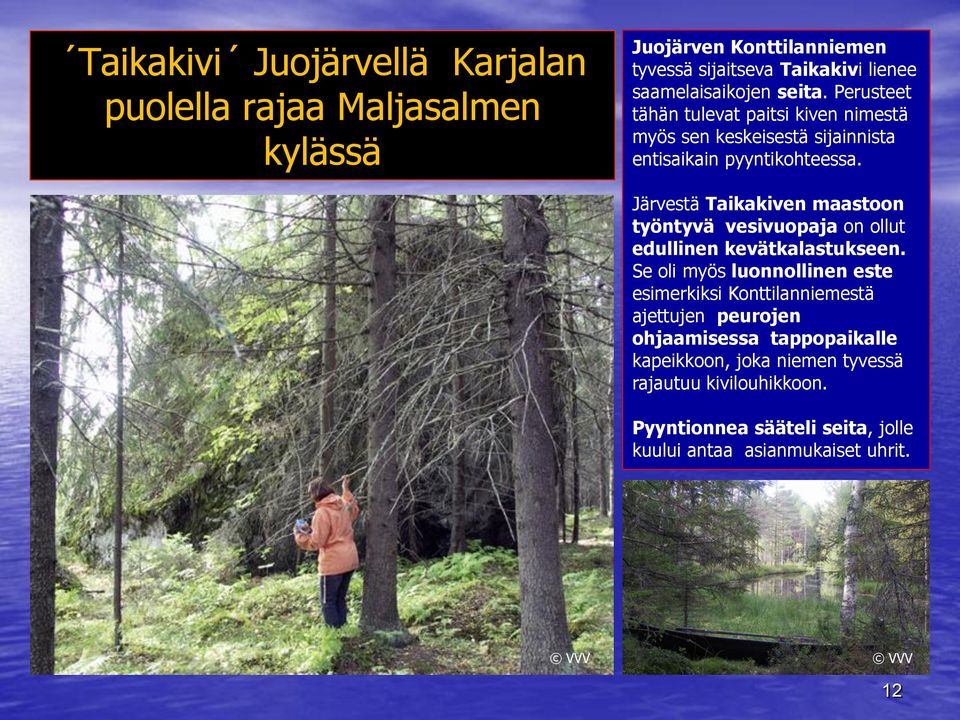 Järvestä Taikakiven maastoon työntyvä vesivuopaja on ollut edullinen kevätkalastukseen.