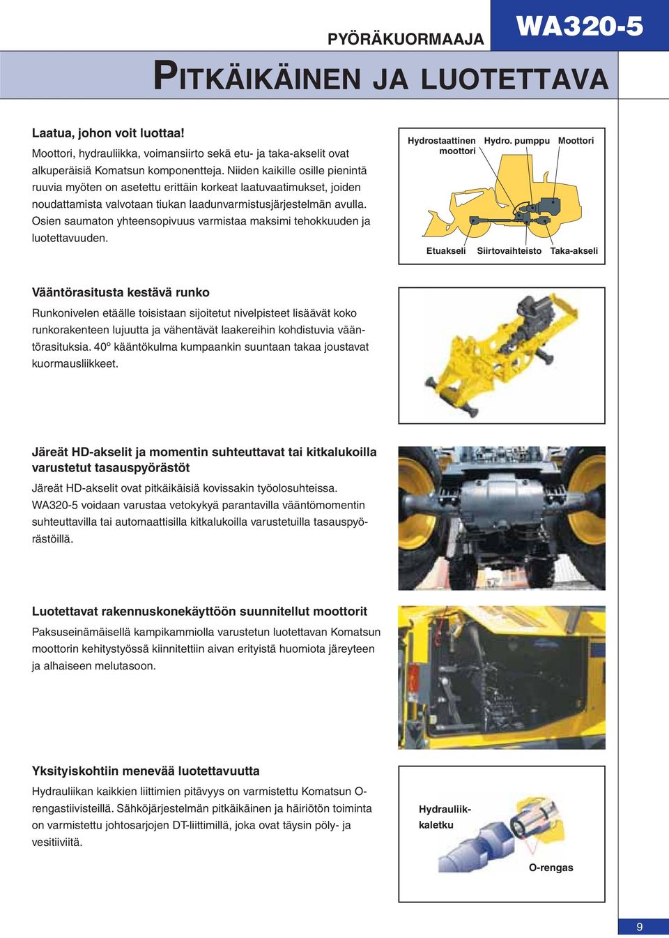 Osien saumaton yhteensopivuus varmistaa maksimi tehokkuuden ja luotettavuuden. Hydrostaattinen moottori Hydro.