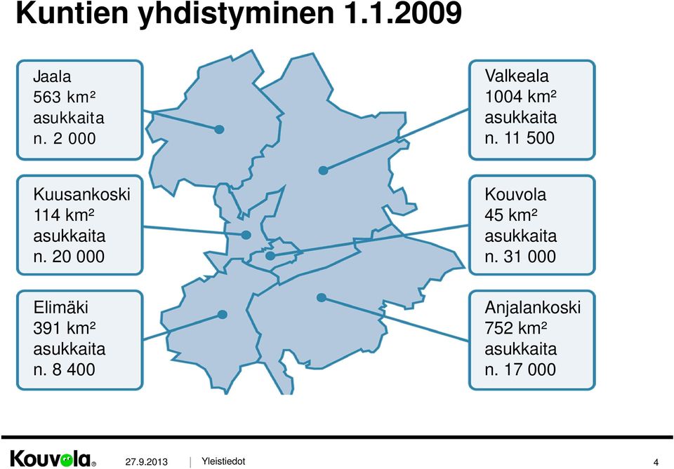 11 500 Kuusankoski 114 km² asukkaita n.