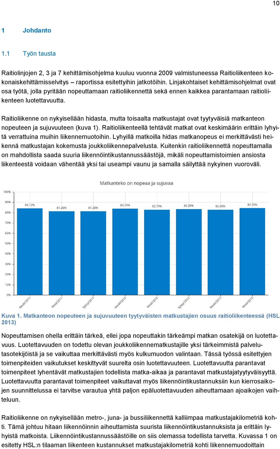 Raitioliikenne on nykyisellään hidasta, mutta toisaalta matkustajat ovat tyytyväisiä matkanteon nopeuteen ja sujuvuuteen (kuva 1).