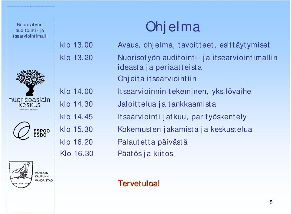 Ohjeita itsearviointiin Itsearvioinnin tekeminen, yksilövaihe Jaloittelua ja tankkaamista