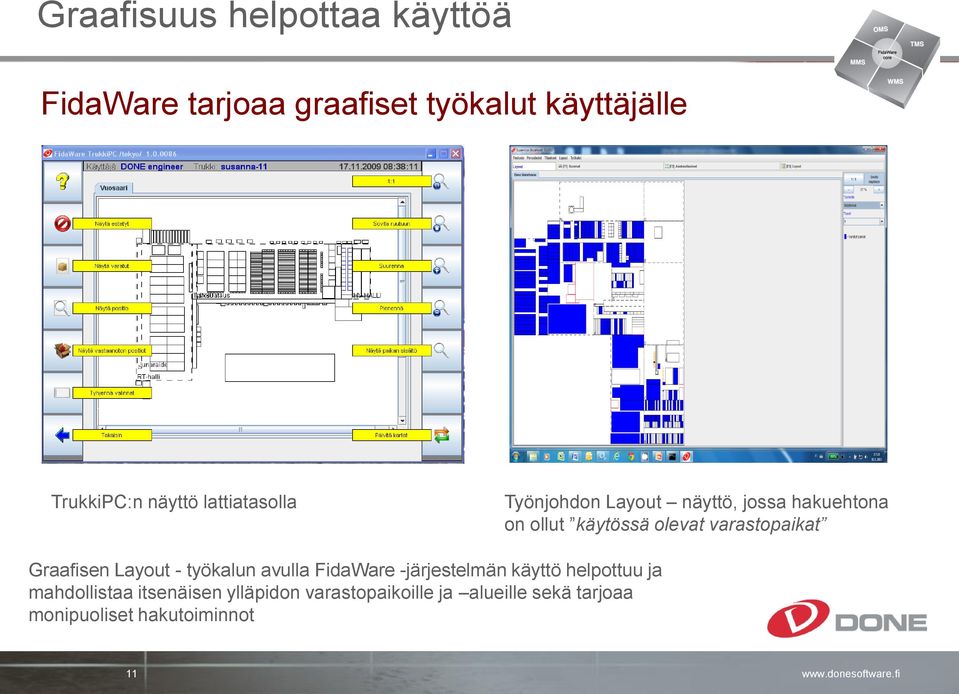 Graafisen Layout - työkalun avulla FidaWare -järjestelmän käyttö helpottuu ja mahdollistaa