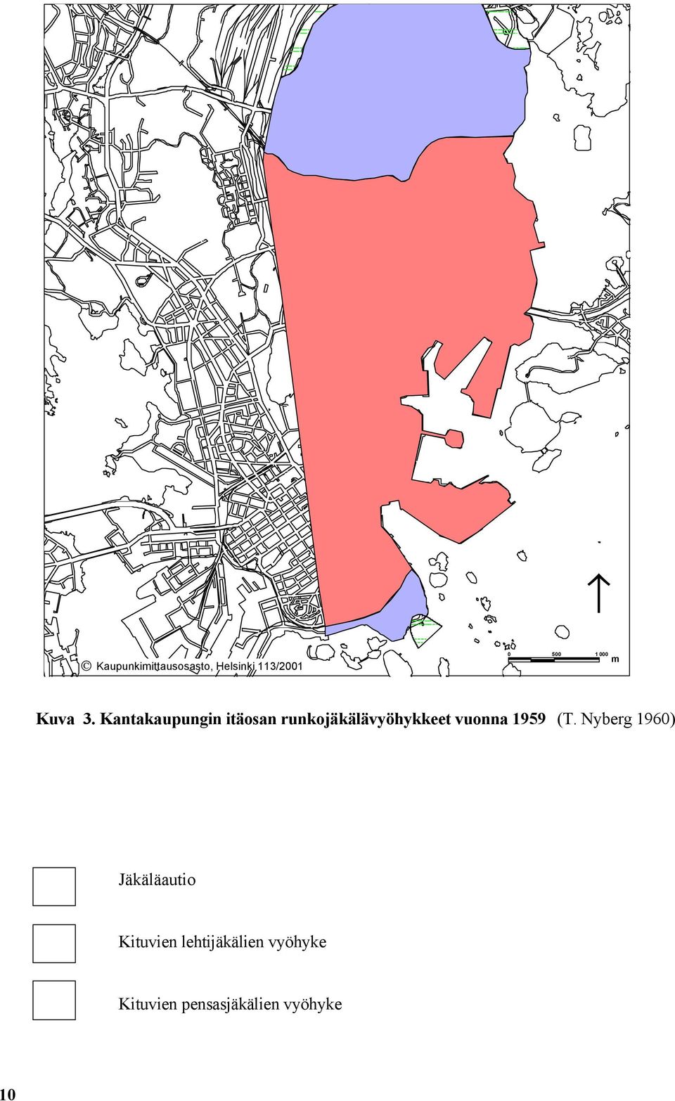 Kantakaupungin itäosan runkojäkälävyöhykkeet vuonna