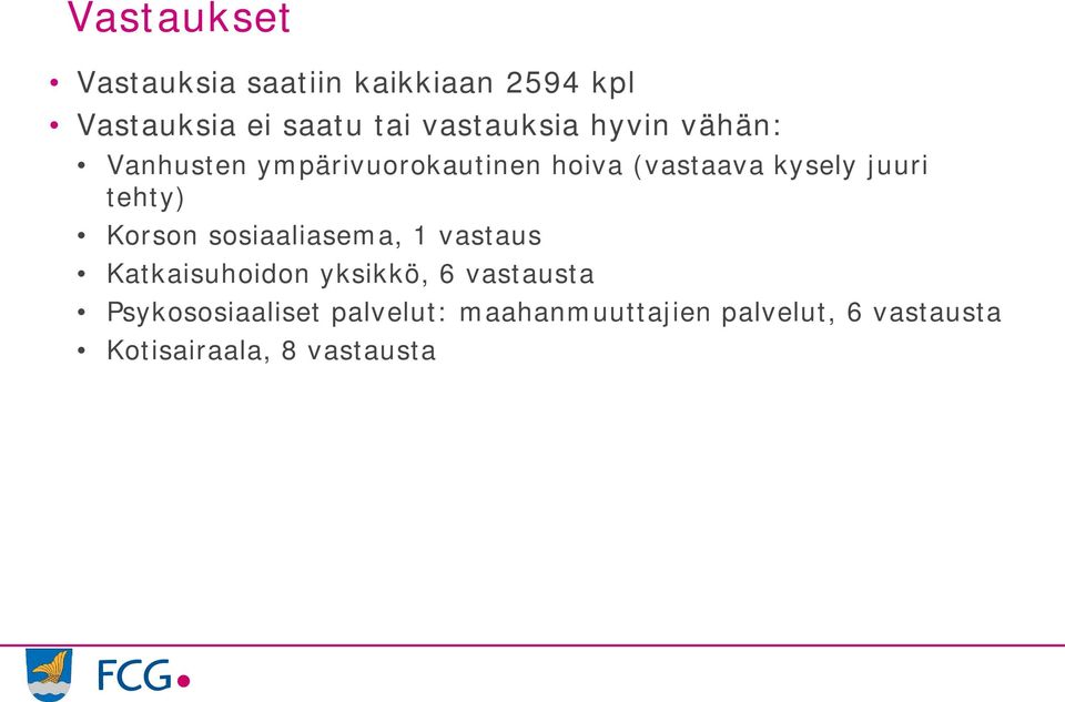 juuri tehty) Korson sosiaaliasema, 1 vastaus Katkaisuhoidon yksikkö, vastausta