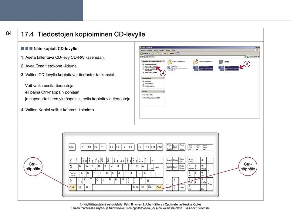 Esc F1 F2 F3 F4 F5 F6 F7 F8 F9 F10 F11 F12 Prt Sc SysRg Scroll Pause Break Num Caps Scroll Ctrlnäppäin Ctrlnäppäin 1 /2!