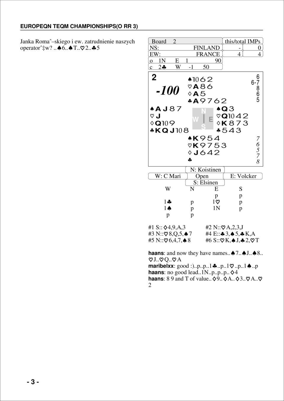 ... Board : FILAD - 0 : FRAC o 1 1 0 c -1 0-100 A J J Q10 K Q J10 10 A A A K K J Q Q10 K - : Koistinen : C Mari